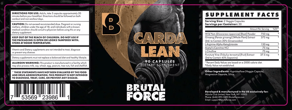 BrutalForce CardaLean Ingredients